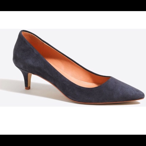 J. Crew Shoes - 🆕 J.Crew Navy Esme Suede Kitten Heels, Never Worn